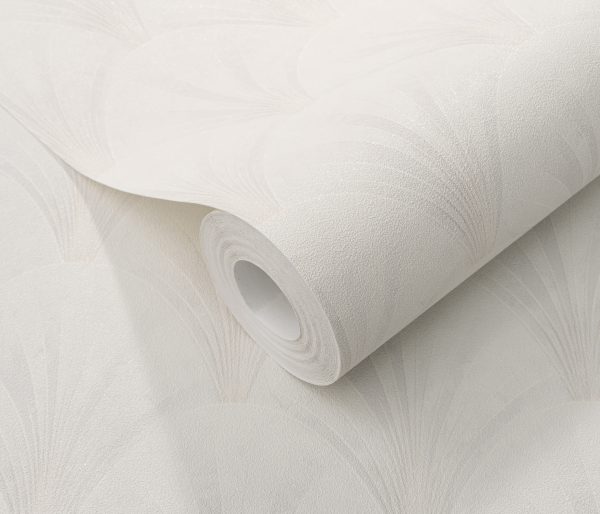 PAPIER PEINT INTISSE EVENTAIL- ECRU - ART DECO - ERISMANN