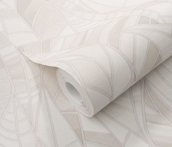 PAPIER PEINT INTISSE FEUILLAGE- ECRU- VEGETAL - ERISMANN