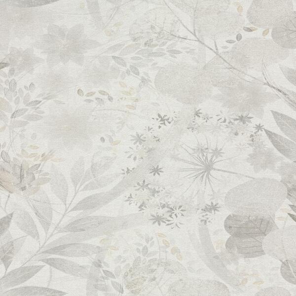 PAPIER PEINT INTISSE SECRET GARDEN - GRIS - FLORAL - ERISMANN 10506-31