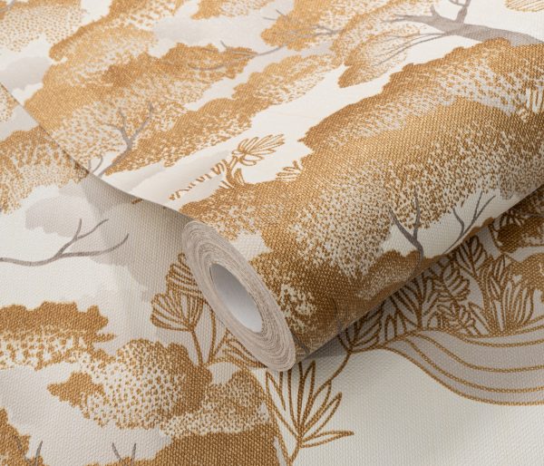 PAPIER PEINT INTISSE PAYSAGE - OR - FLORAL - ERISMANN