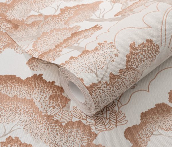 PAPIER PEINT INTISSE PAYSAGE - TERRACOTTA - FLORAL - ERISMANN