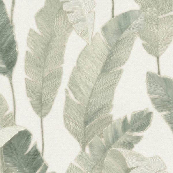 PAPIER INTISSE BALI JUNGLE VERT ECRU - VEGETAL AS CREATION