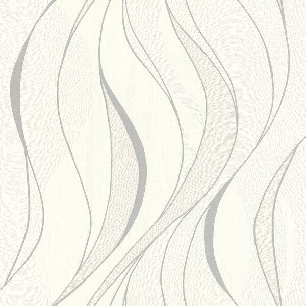 PAPIER PEINT RELIEF VAGUE - GRIS - CLASSIQUE - RASCH