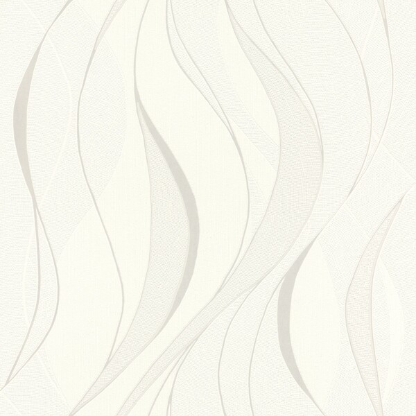 PAPIER PEINT RELIEF VAGUE - GRIS ARGENTE - CLASSIQUE - RASCH