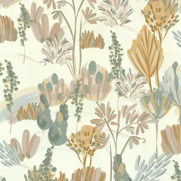 PAPIER PEINT FLANERIE - VERT - FLORAL - LUTECE