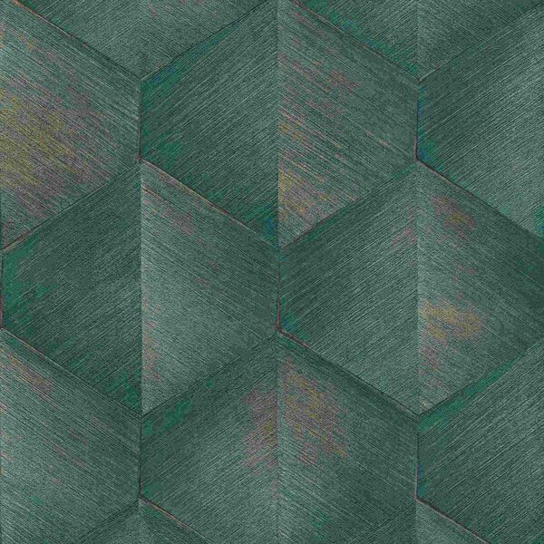 PAPIER PEINT INTISSE LOSANGE - VERT FORET - GRAPHIQUE - ERISMANN