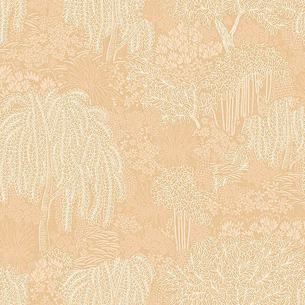 PAPIER PEINT JARDIN MINIMALISTE- BEIGE NUDE- FLORAL - ALLURE LUTECE