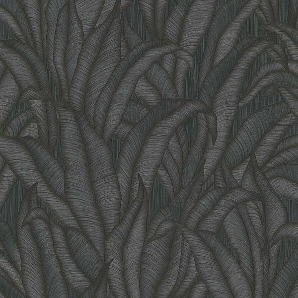PAPIER PEINT INTISSE VEGETAL - NOIR- VEGETAL - ERISMANN