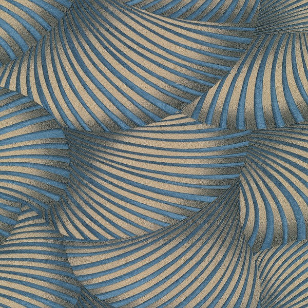 PAPIER PEINT INTISSE COQUILLAGE -BLEU - GRAPHIQUE - ERISMANN