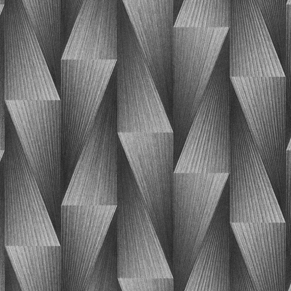 PAPIER PEINT INTISSE TRIANGLE ART DÉCO - ARGENT - GRAPHIQUE - ERISMANN