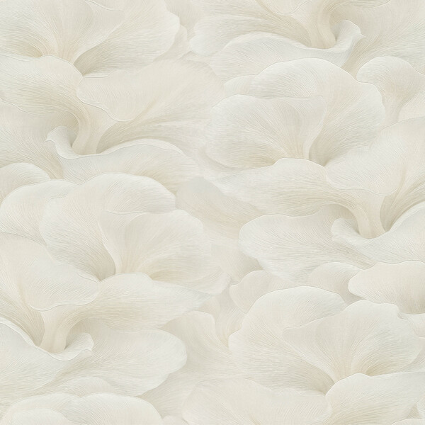 PAPIER PEINT INTISSE CHAMPIGNON - BLANC ET BEIGE - VÉGÉTAL - ERISMANN