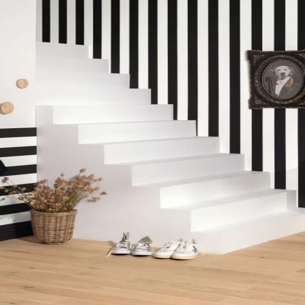 PAPIER PEINT WIDE LINES - BLANC ET NOIR - RAYURES - CASELIO – Image 2