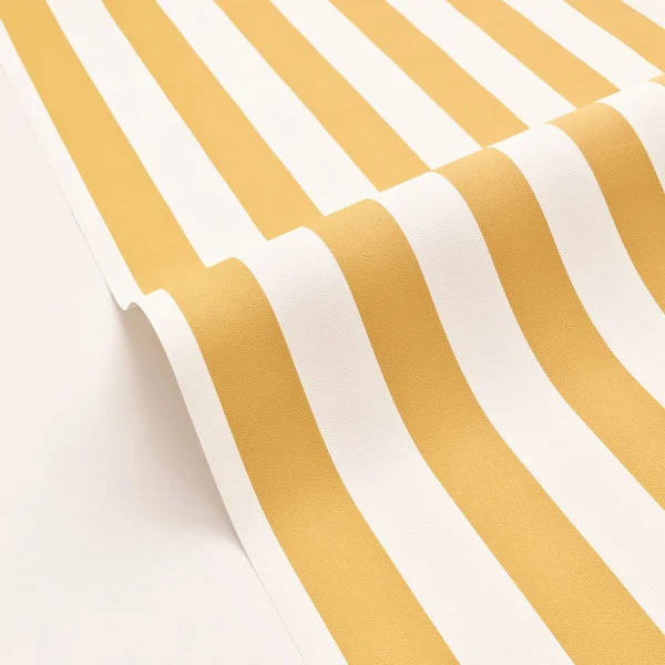 PAPIER PEINT LITTLE LINES - BLANC & JAUNE - RAYURES - CASELIO – Image 3
