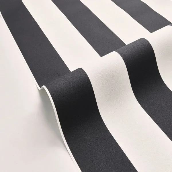 PAPIER PEINT WIDE LINES - BLANC ET NOIR - RAYURES - CASELIO – Image 3