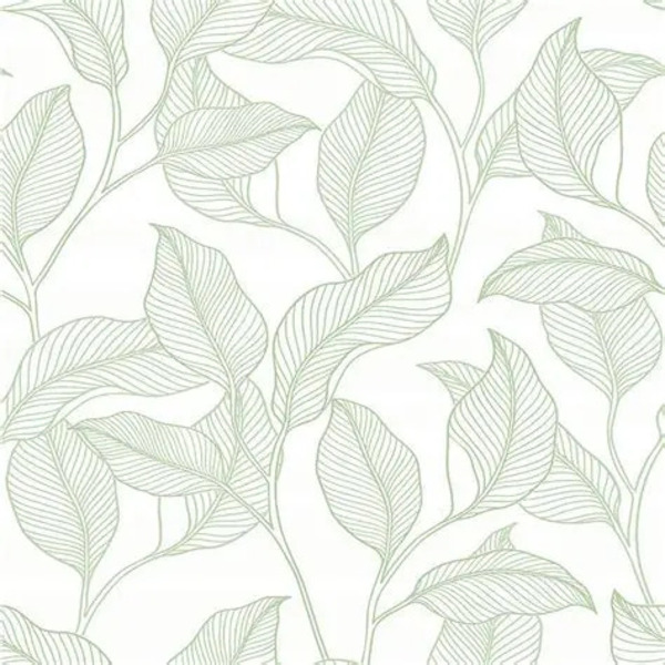 PAPIER PEINT VÉGÉTAL LEAVES EXOTIC - BLANC, MARRON & VERT - VÉGÉTAL - GRANDECO