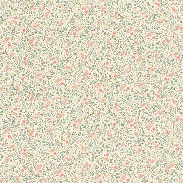 PAPIER PEINT LIBERTY - VERT & ROSE - FLORAL - RASCH