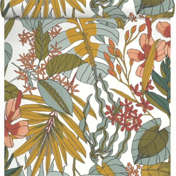 PAPIER PEINT TROPICAL LEAF - JAUNE & VERT - VÉGÉTAL - LUTÈCE