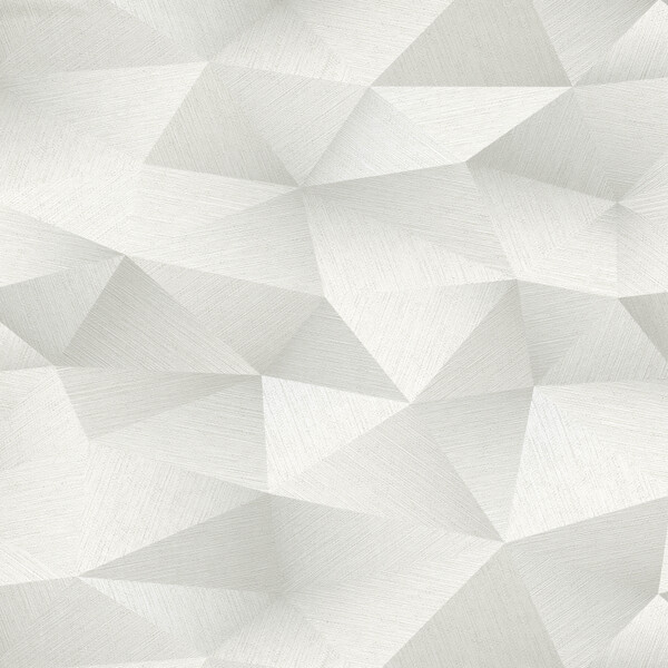 PAPIER PEINT INTISSE TRIANGLE ART DÉCO - BLANC & GRIS - GRAPHIQUE - ERISMANN