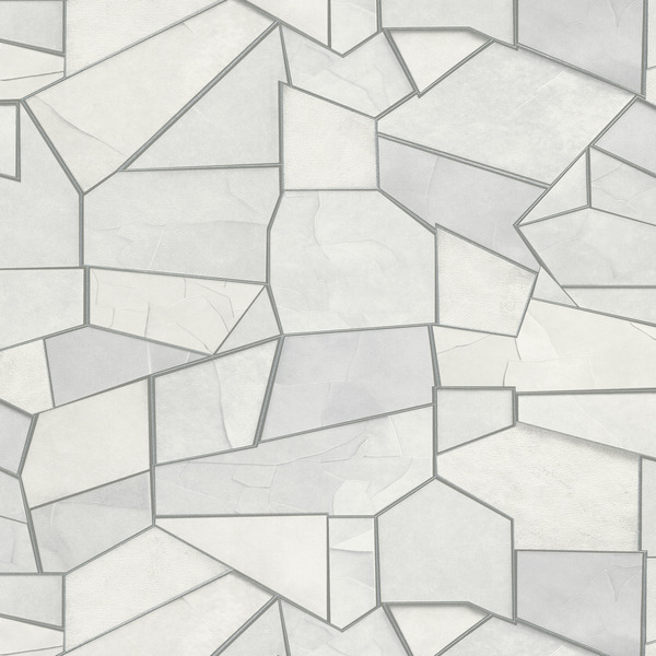 PAPIER PEINT INTISSE - BLANC & GRIS - GRAPHIQUE - ERISMANN