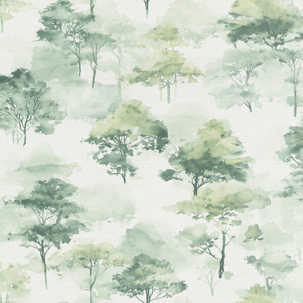 PAPIER PEINT INTISSÉ FORÊT ENCHANTÉE - VERT - FLORAL - ERISMANN