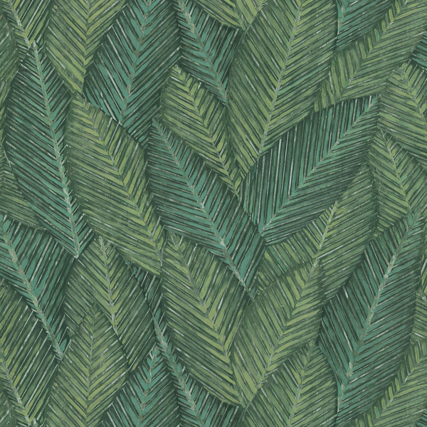 PAPIER PEINT INTISSÉ PALMERAIE - VERT - VÉGÉTAL - ERISMANN