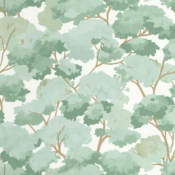 PAPIER PEINT INTISSÉ BALADE ARBRES - VERT MENTHE - VÉGÉTAL- CASELIO