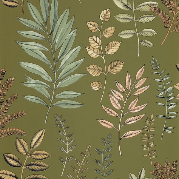 PAPIER PEINT INTISSÉ FLORIUM - VERT KAKI - VÉGÉTAL- CASELIO
