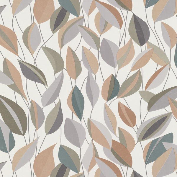 PAPIER PEINT INTISSÉ FEUILLAGE AUTOMNAL - GRIS & SABLE - FLORAL - ERISMANN