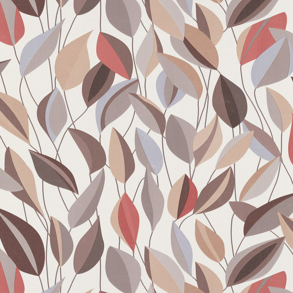 PAPIER PEINT INTISSÉ FEUILLAGE AUTOMNAL - TERRACOTTA & MARRON - FLORAL - ERISMANN