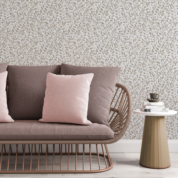 PAPIER PEINT INTISSÉ DOUVEUR VÉGÉTALE - BEIGE & TAUPE - VÉGÉTAL - ERISMANN – Image 2