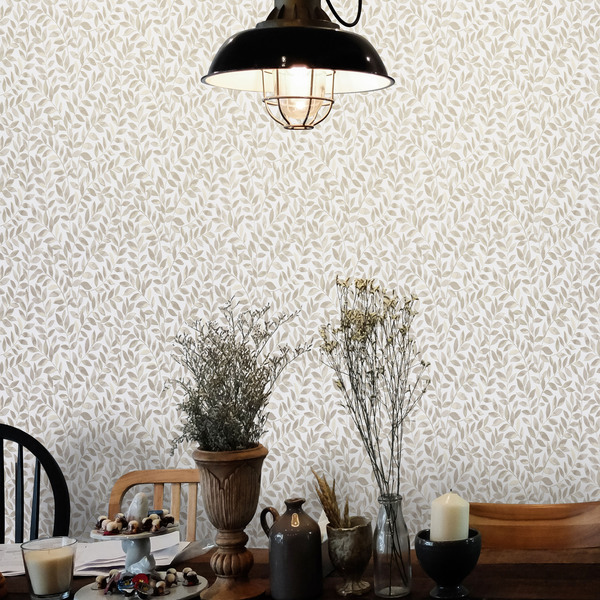 PAPIER PEINT INTISSÉ DOUVEUR VÉGÉTALE - BEIGE & TAUPE - VÉGÉTAL - ERISMANN – Image 3