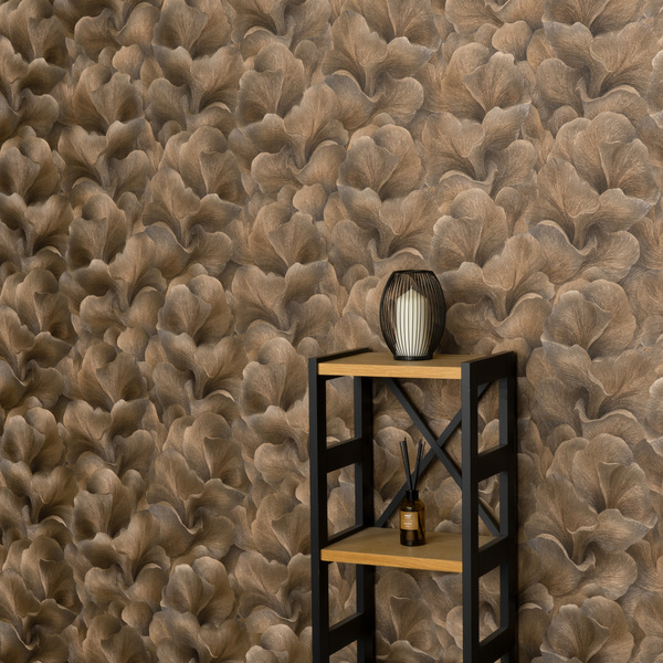 PAPIER PEINT INTISSÉ CHAMPIGNON - MARRON - VÉGÉTAL - ERISMANN – Image 3