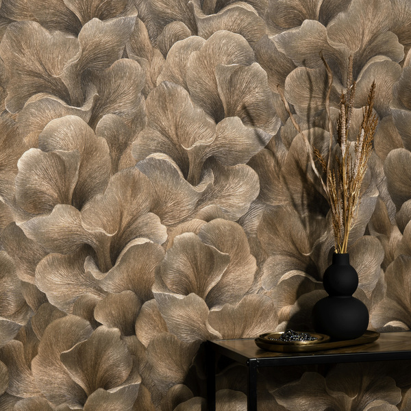 PAPIER PEINT INTISSÉ CHAMPIGNON - MARRON - VÉGÉTAL - ERISMANN – Image 2