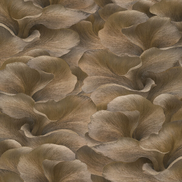 PAPIER PEINT INTISSÉ CHAMPIGNON - MARRON - VÉGÉTAL - ERISMANN