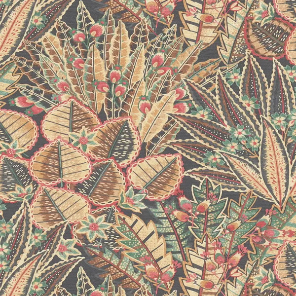 PAPIER PEINT INTISSÉ BOTANIQUE FOLK - MARRON & BEIGE - VÉGÉTAL - AS CREATION