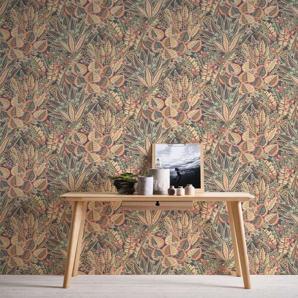 PAPIER PEINT INTISSÉ BOTANIQUE FOLK - MARRON & BEIGE - VÉGÉTAL - AS CREATION – Image 2