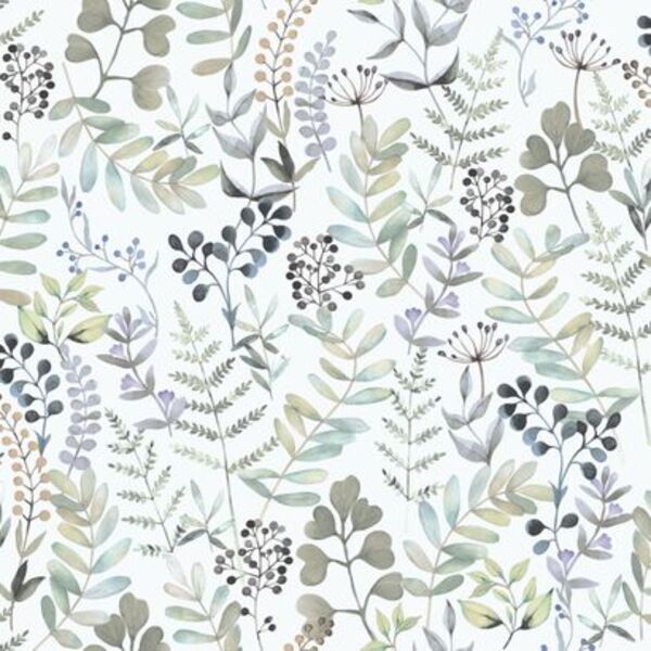 PAPIER PEINT INTISSÉ AQUARELLE VÉGÉTALE – VERT & LAVANDE – VÉGÉTALE – UGÉPA