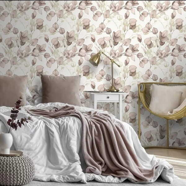 PAPIER PEINT VINYL FLORAL CHAMPETRE - ROSE POUDRÉ - FLORAL - UGEPA – Image 2