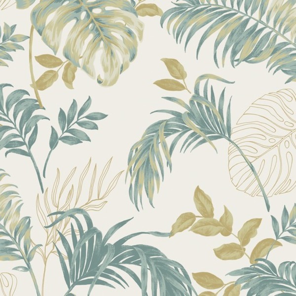 PAPIER PEINT INTISSÉ PALME - VERT - VÉGÉTAL - GRANDECO