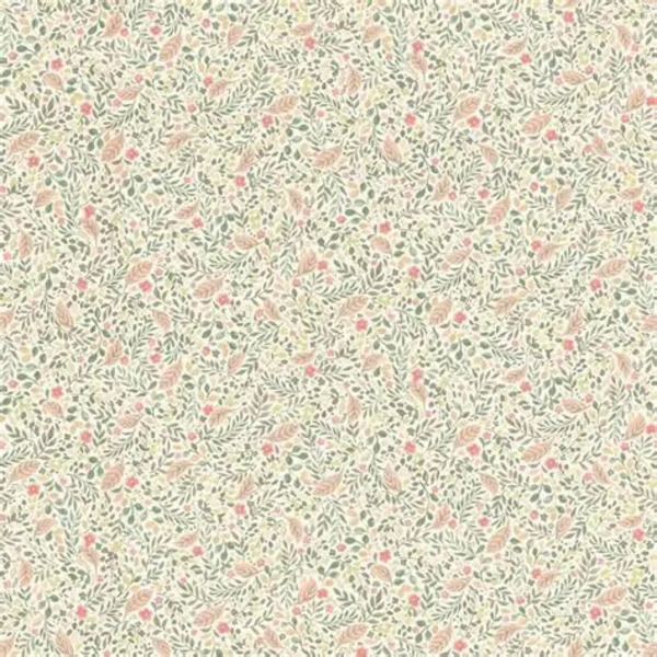 PAPIER PEINT INTISSÉ LIBERTY – VERT & ROSE – FLORAL – RASCH