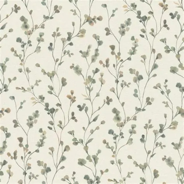 PAPIER PEINT INTISSÉ GUIRLANDE DE FLEURS - VERT & BLEU - FLORAL - RASCH