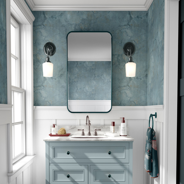 PAPIER PEINT INTISSÉ MELISSA MARBRÉ - BLEU & CUIVRE - MARBRÉ - ERISMANN – Image 2