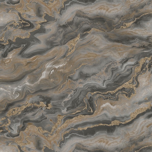 PAPIER PEINT INTISSE - TAUPE ET OR - MARBRE - ERISMANN