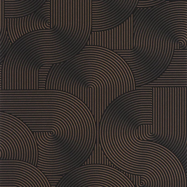 PAPIER PEINT INTISSÉ CIRCLE - NOIR & BRONZE - GRAPHIQUE - CASELUIO