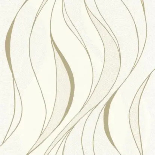 PAPIER PEINT INTISSÉ ZIG ZAG - BLANC & OR - GRAPHIQUE - RASCH