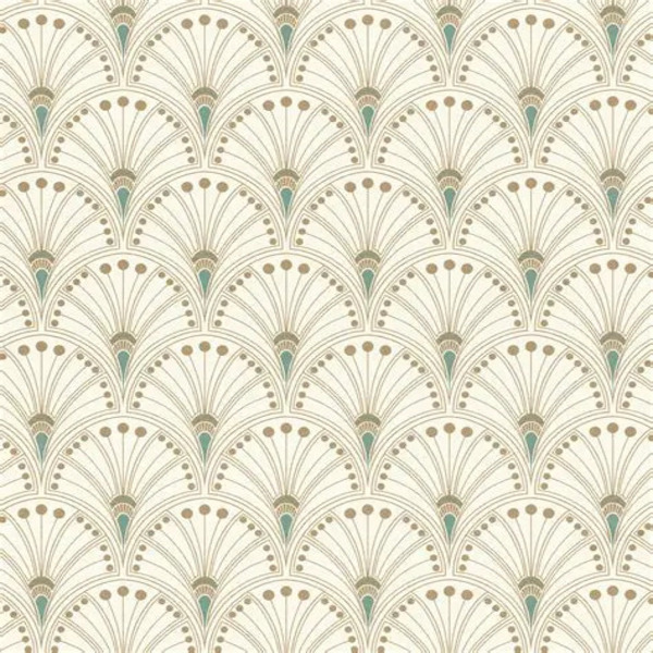 PAPIER PEINT INTISSÉ ART DECO - VERT EMERAUDE & OR - GRAPHIQUE - RASCH