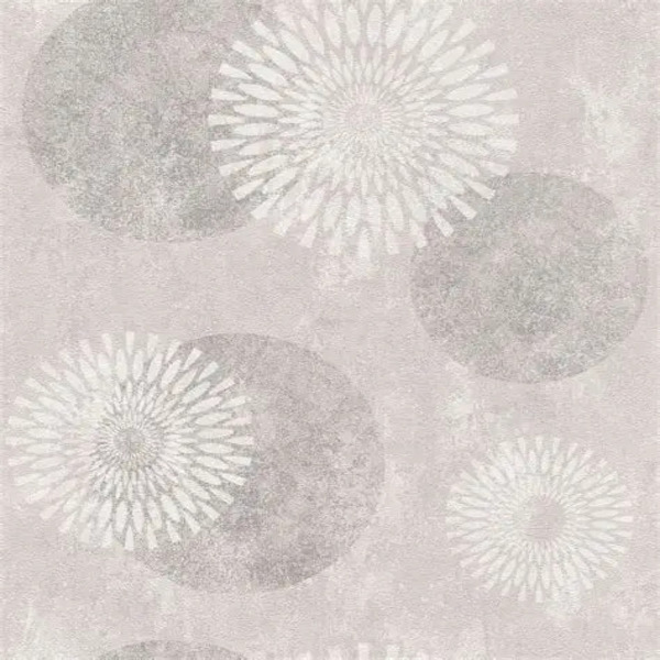 PAPIER PEINT INTISSÉ CERCLES MANDALA - GRIS - GRAPHIQUE - RASCH
