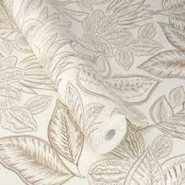 PAPIER PEINT INTISSE VEGETAL NEUTRE- BLANC & TAUPE - VEGETAL - RASCH – Image 3